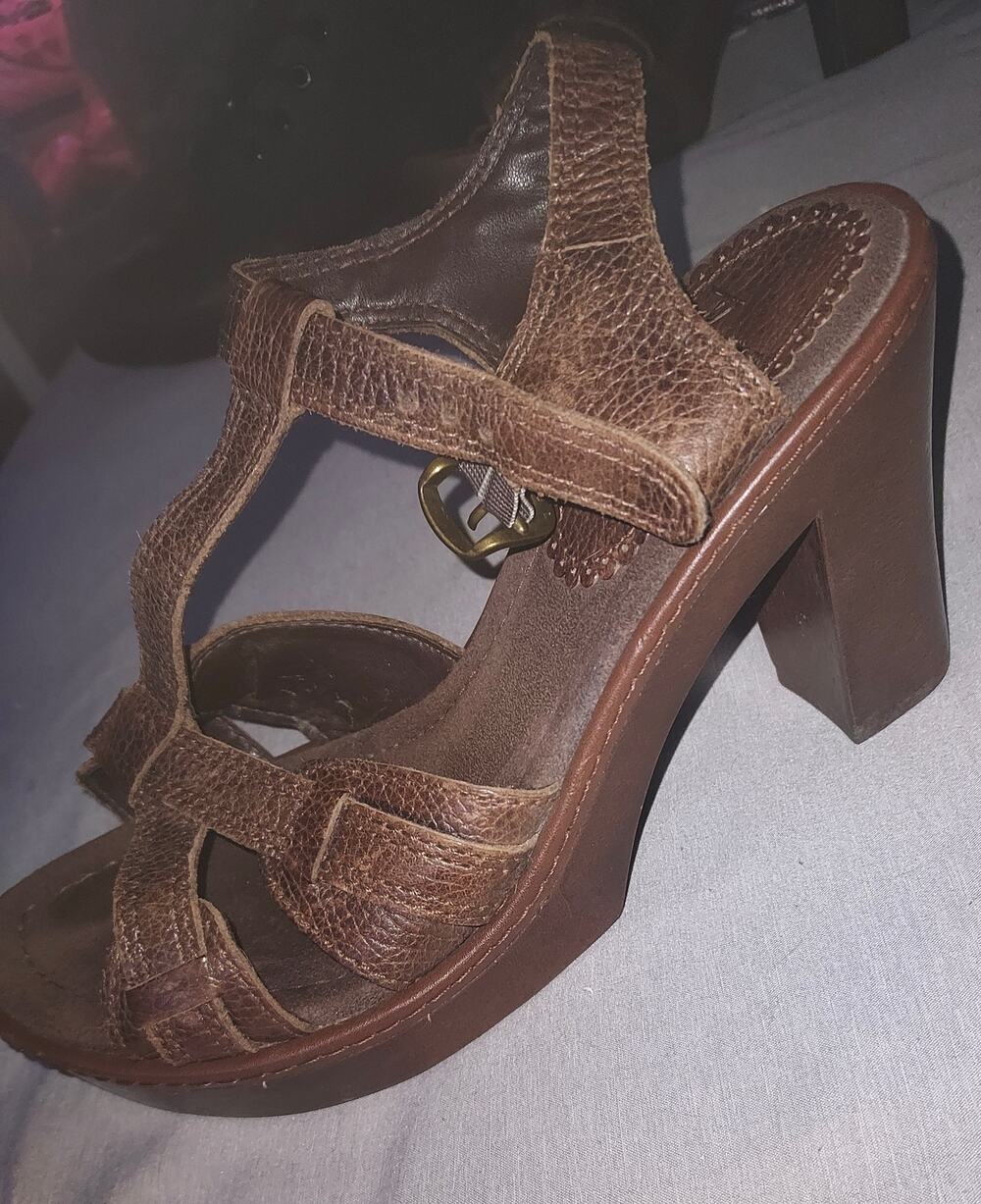 Brown strap cha-cha Heels